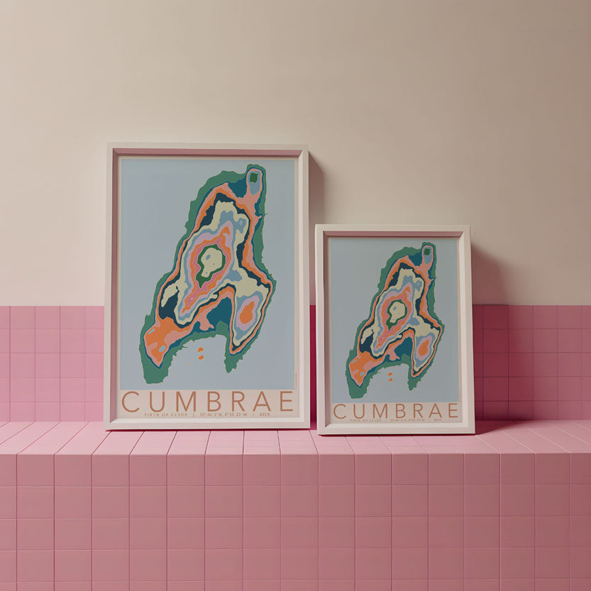 Cumbrae Colourful Topography Map Print
