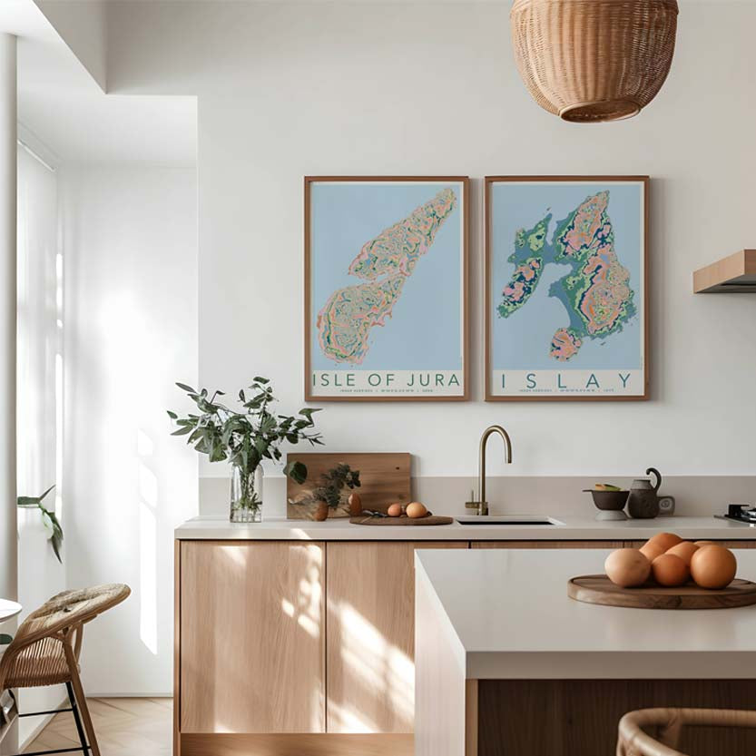 Isle of Jura Colourful Topography Map Print