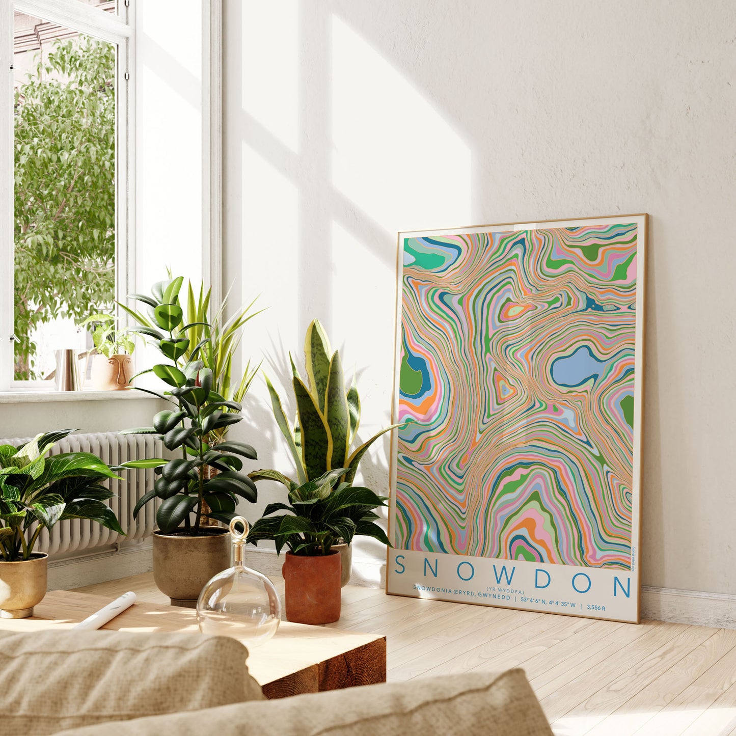 Yr Wyddfa (Snowdon) Colourful Topography Map Print
