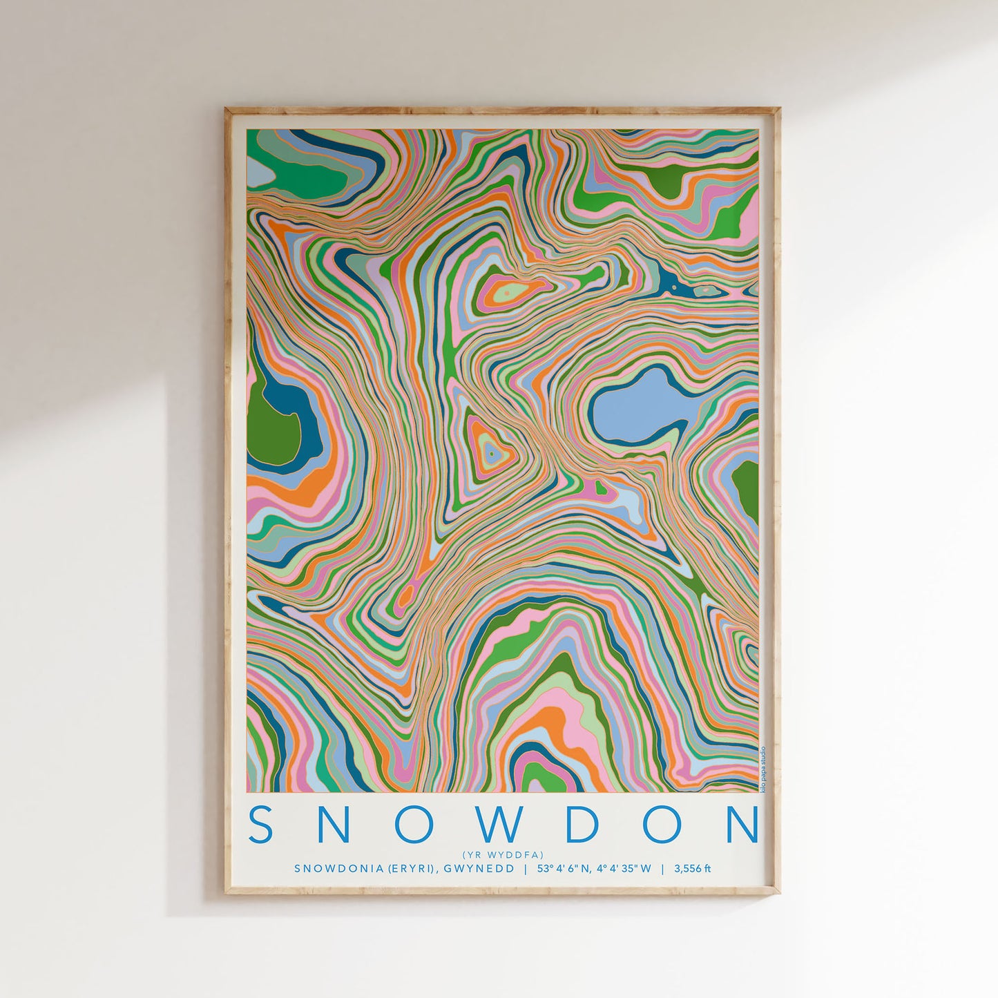 Yr Wyddfa (Snowdon) Colourful Topography Map Print