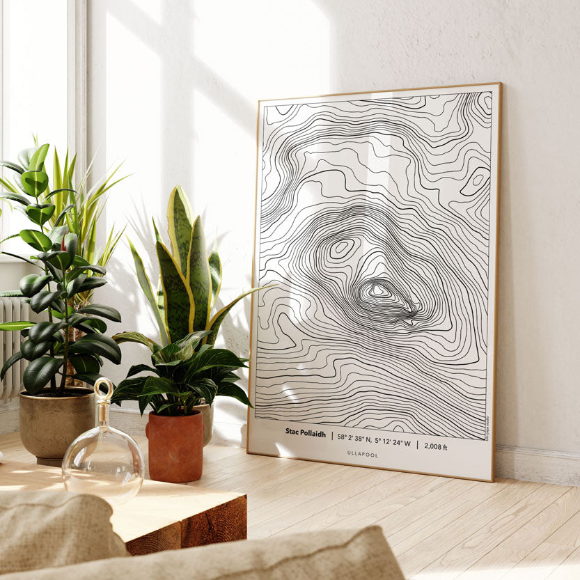Stac Pollaidh Topography Map Print