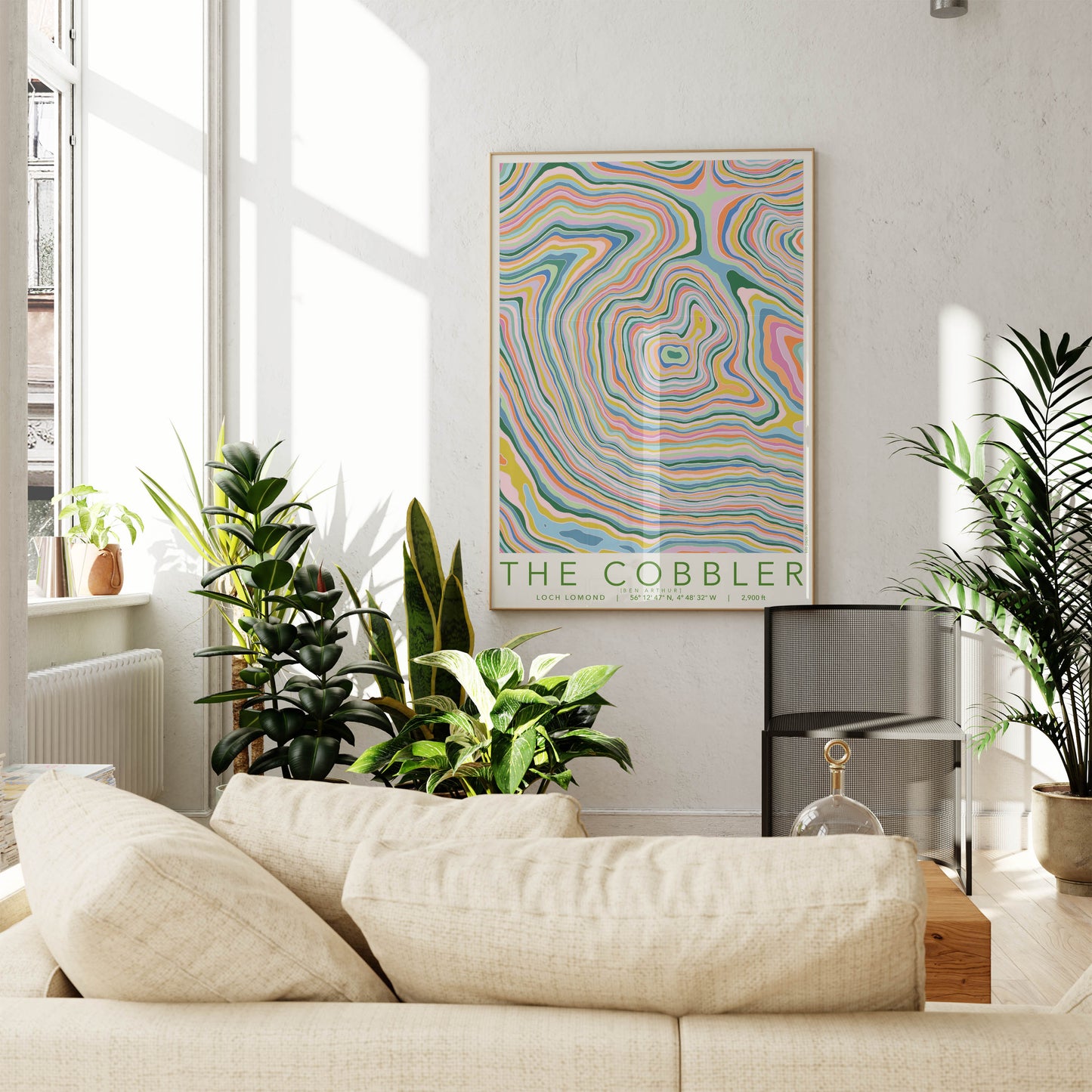 The Cobbler Colourful Topography Map Print