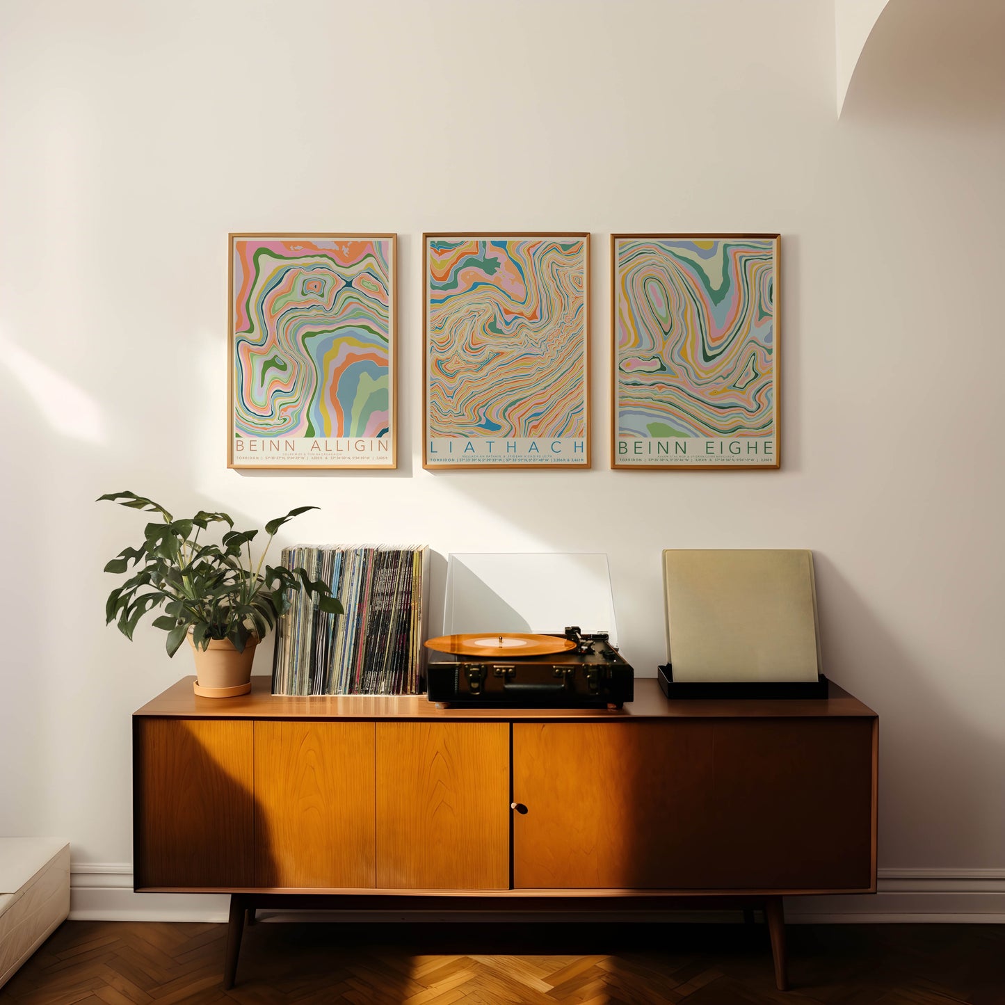 Beinn Eighe Colourful Topography Map Print