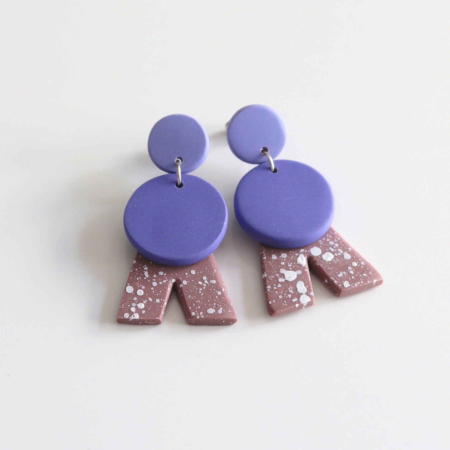 Alpha Combi Dangles in Lavender & Dusty Pink Speck