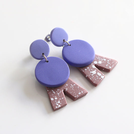 Alpha Combi Dangles in Lavender & Dusty Pink Speck