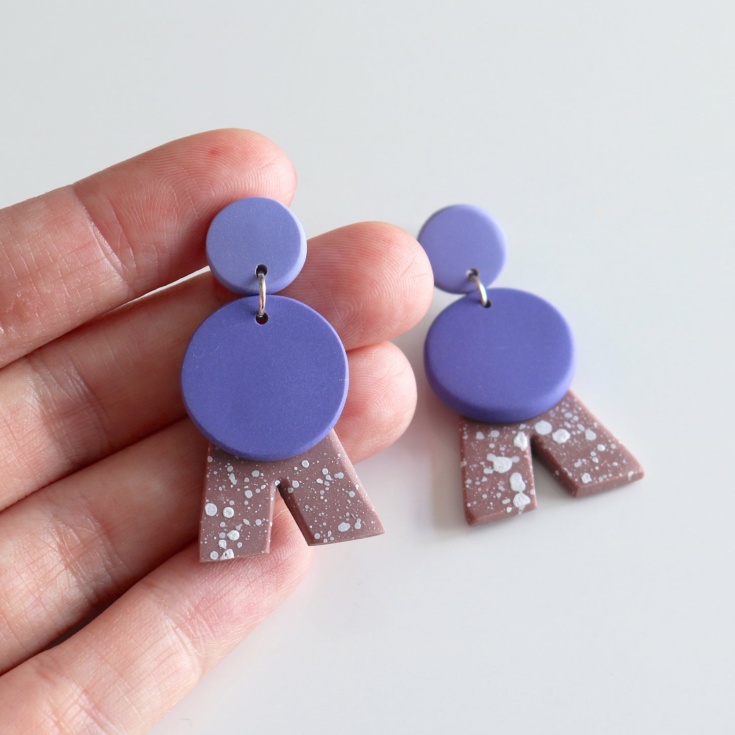 Alpha Combi Dangles in Lavender & Dusty Pink Speck