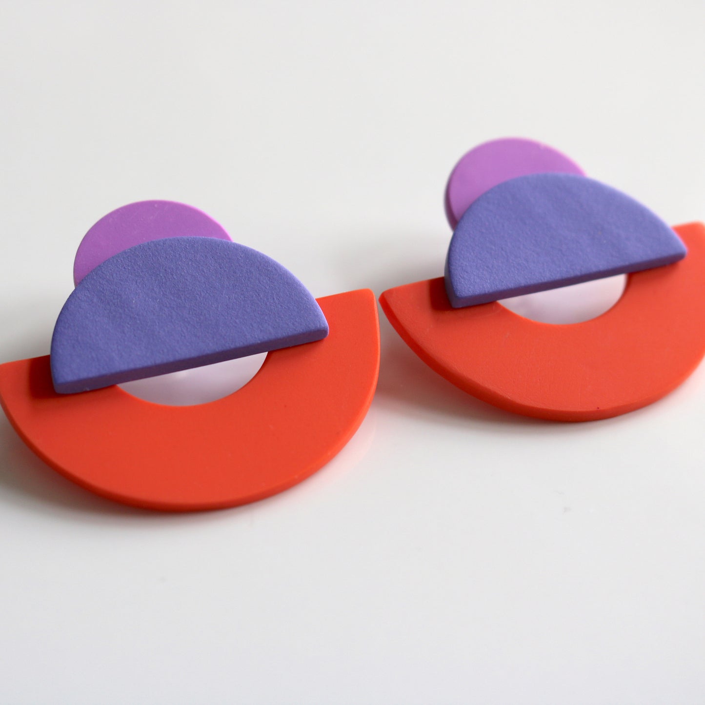 Arca Studs in Lavender & Coral
