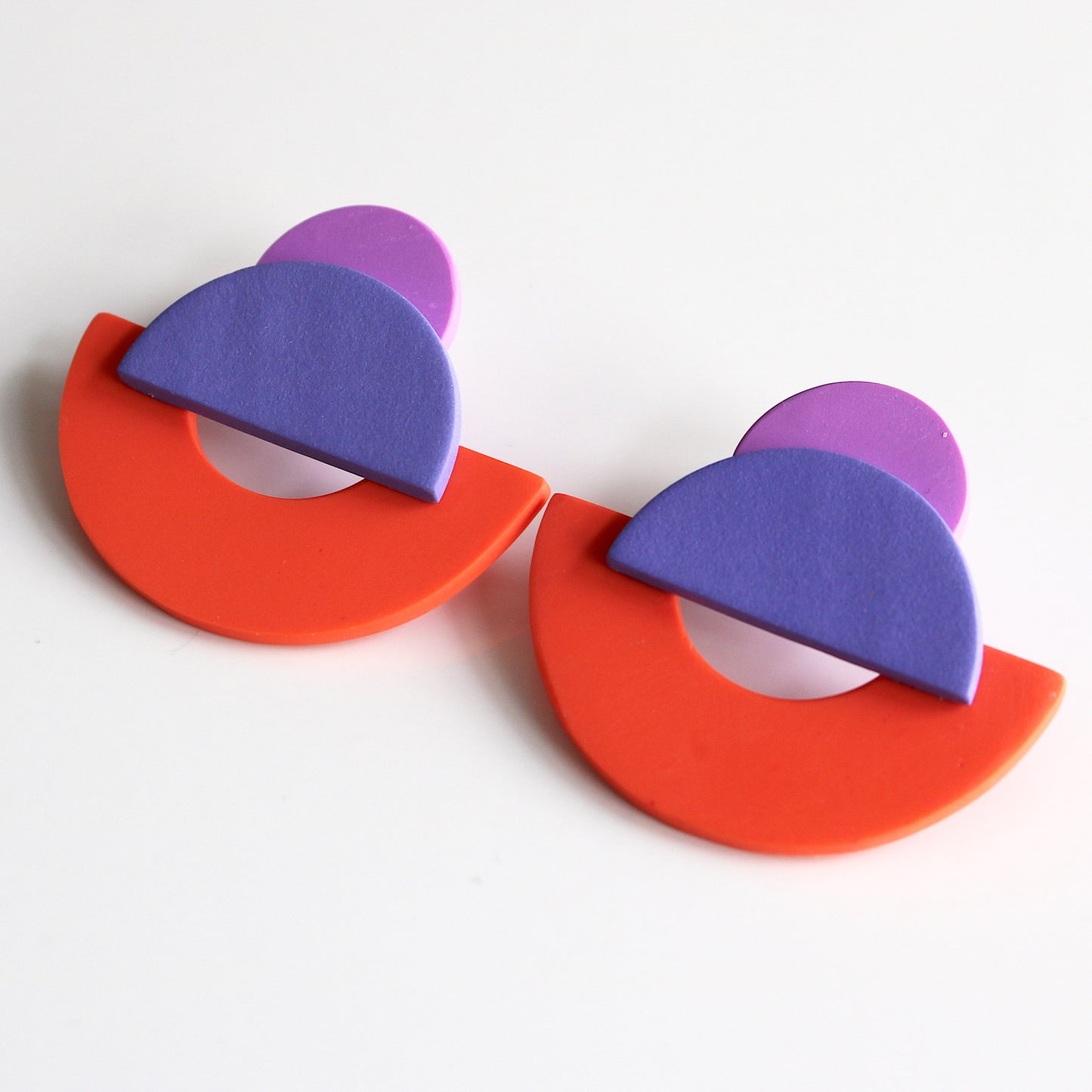 Arca Studs in Lavender & Coral