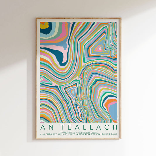 An Teallach Colourful Topography Map Print