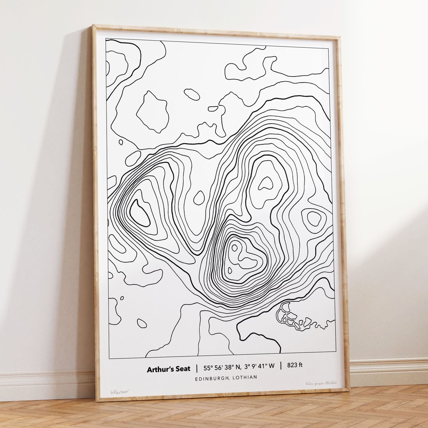 Arthur's Seat Topography Map Print