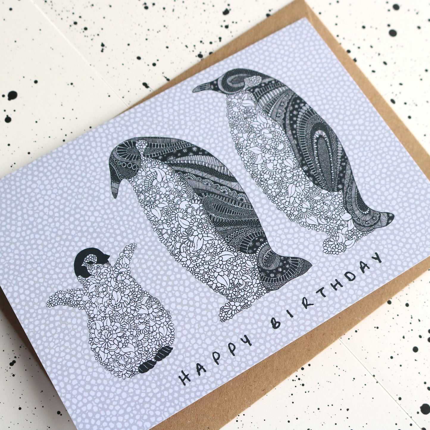 Penguin Family Birthday Card