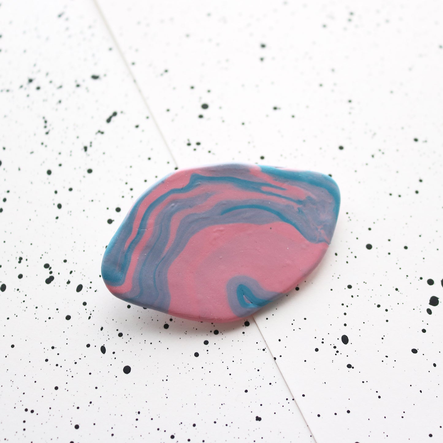 Pebble Brooch in Candy Waste Clay