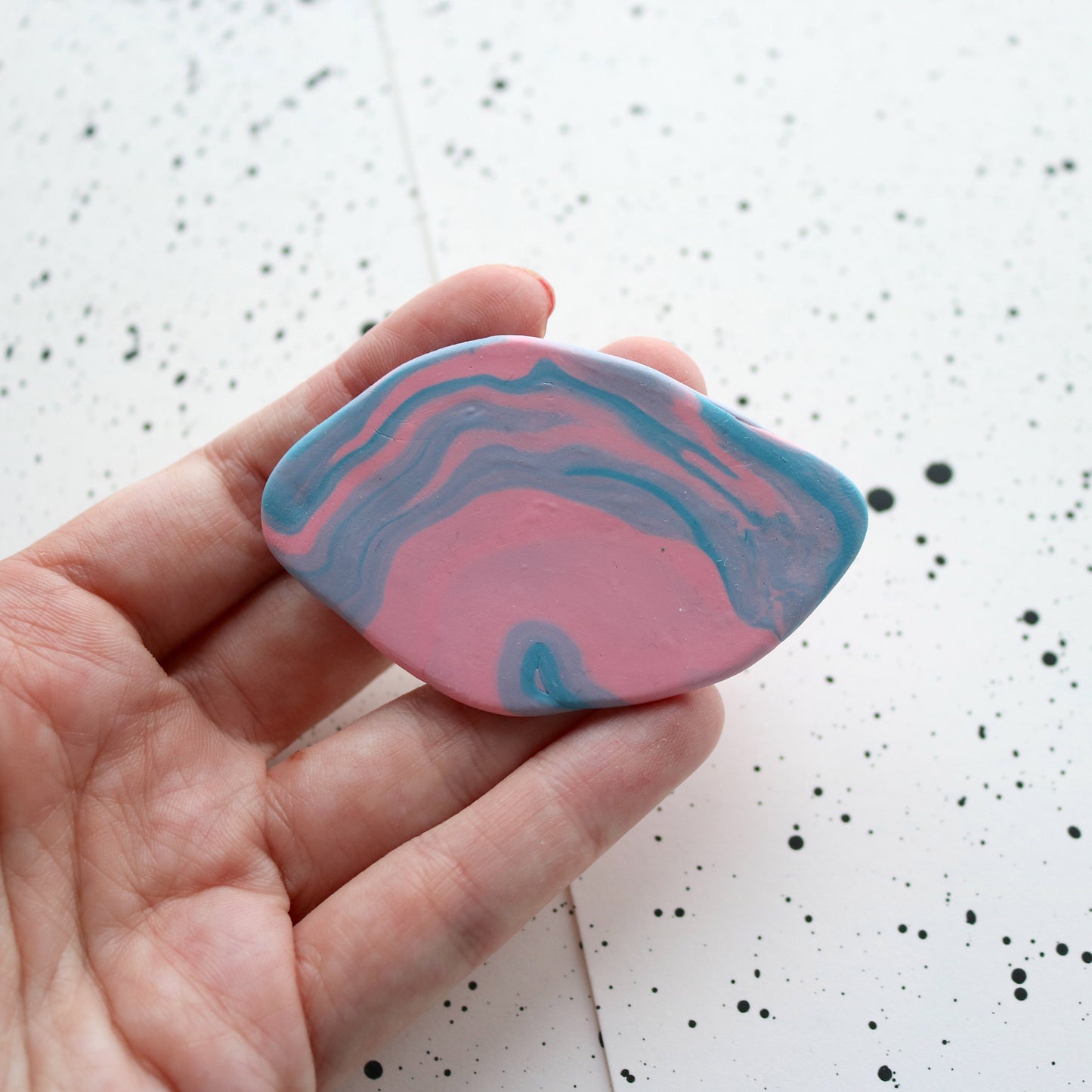 Pebble Brooch in Candy Waste Clay