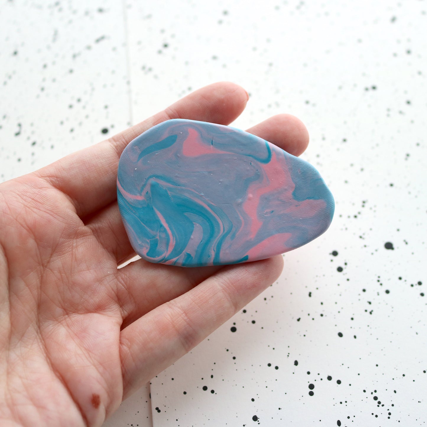 Pebble Brooch in Candy Waste Clay