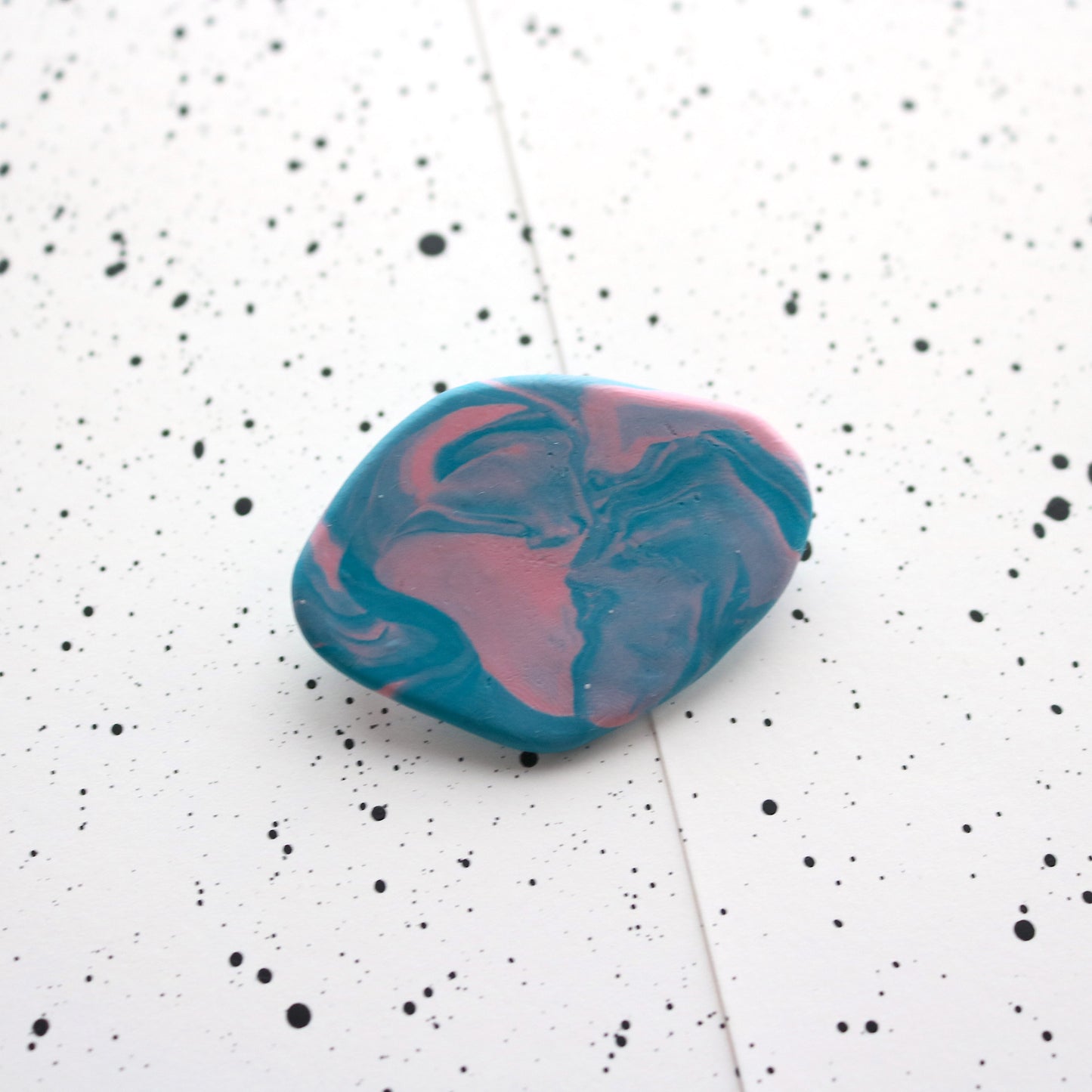 Pebble Brooch in Candy Waste Clay