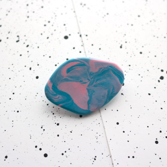 Pebble Brooch in Candy Waste Clay