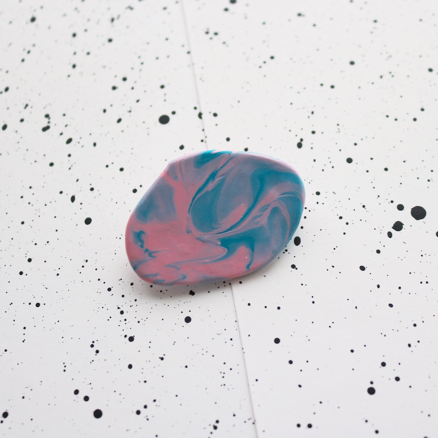 Pebble Brooch in Candy Waste Clay