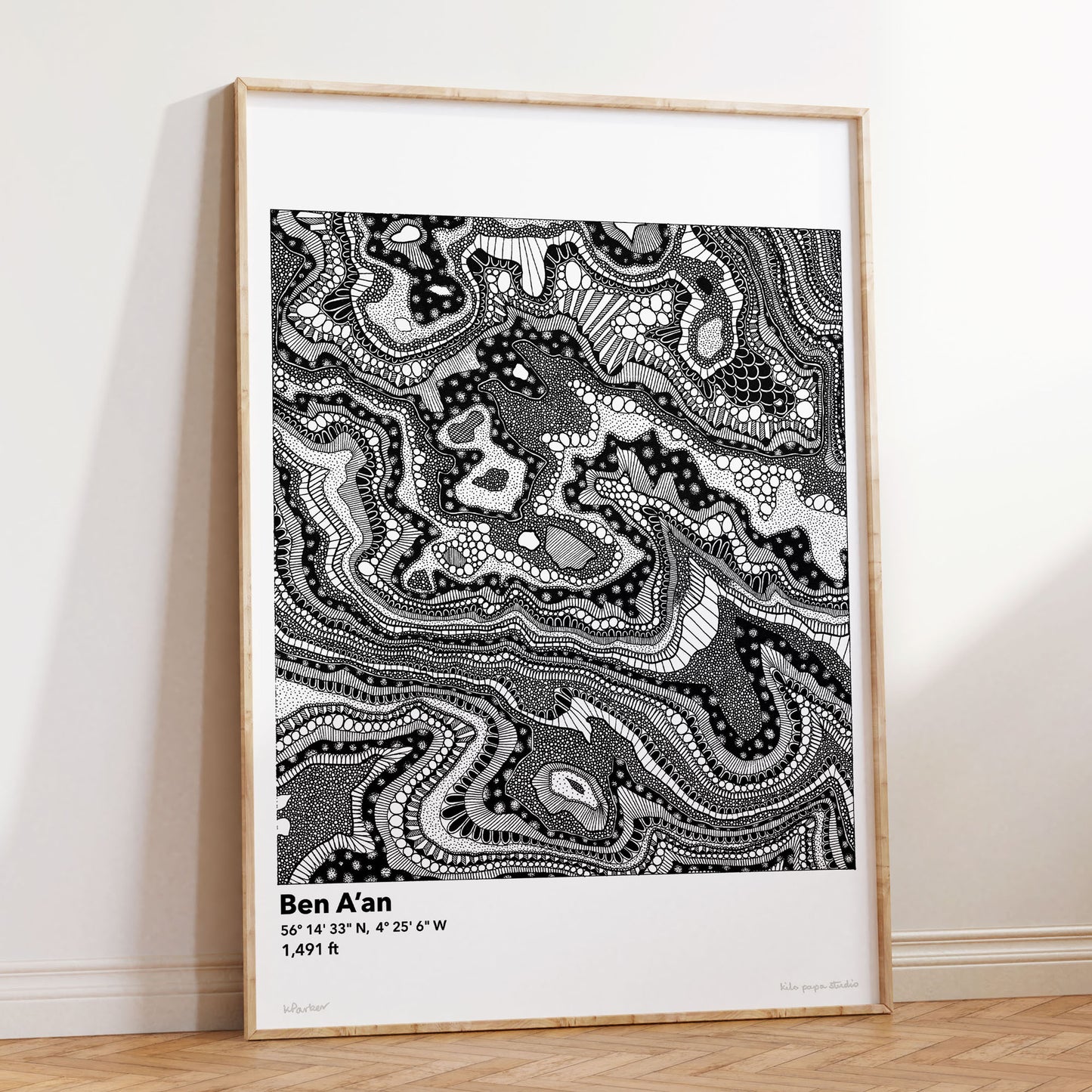Ben A'an Topography Map Print