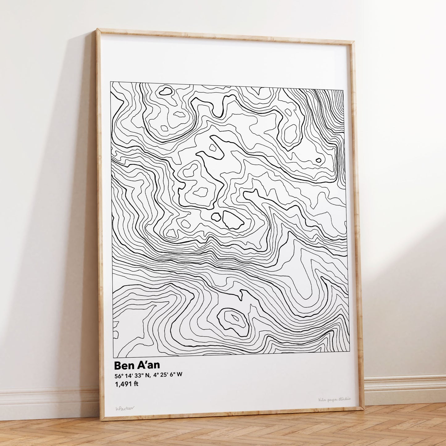 Ben A'an Topography Map Print