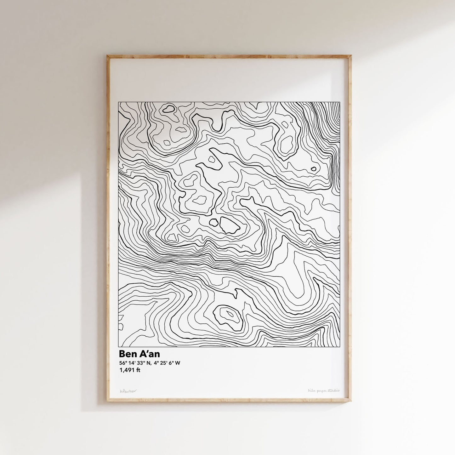 Ben A'an Topography Map Print