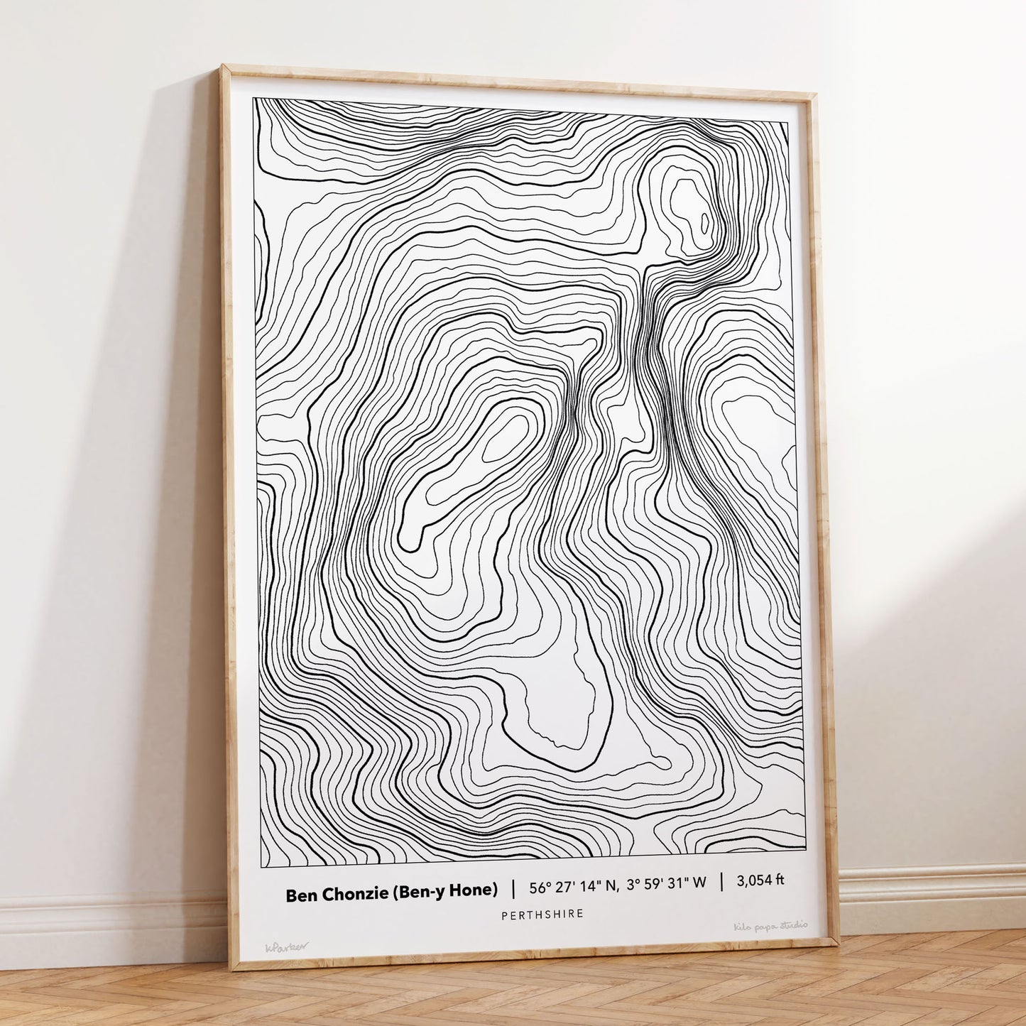 Ben Chonzie Topography Map Print
