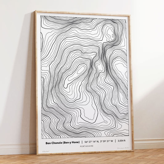 Ben Chonzie Topography Map Print