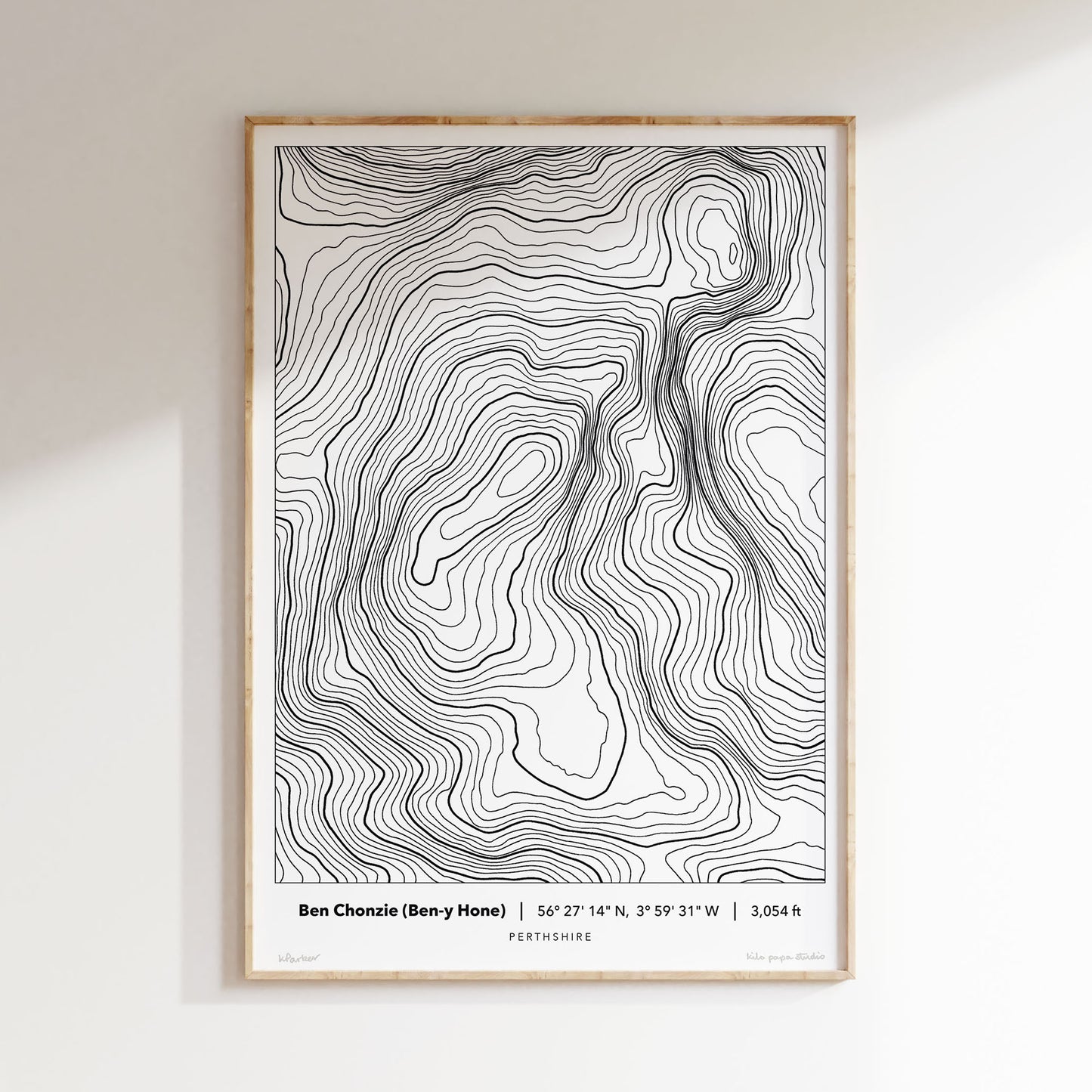 Ben Chonzie Topography Map Print