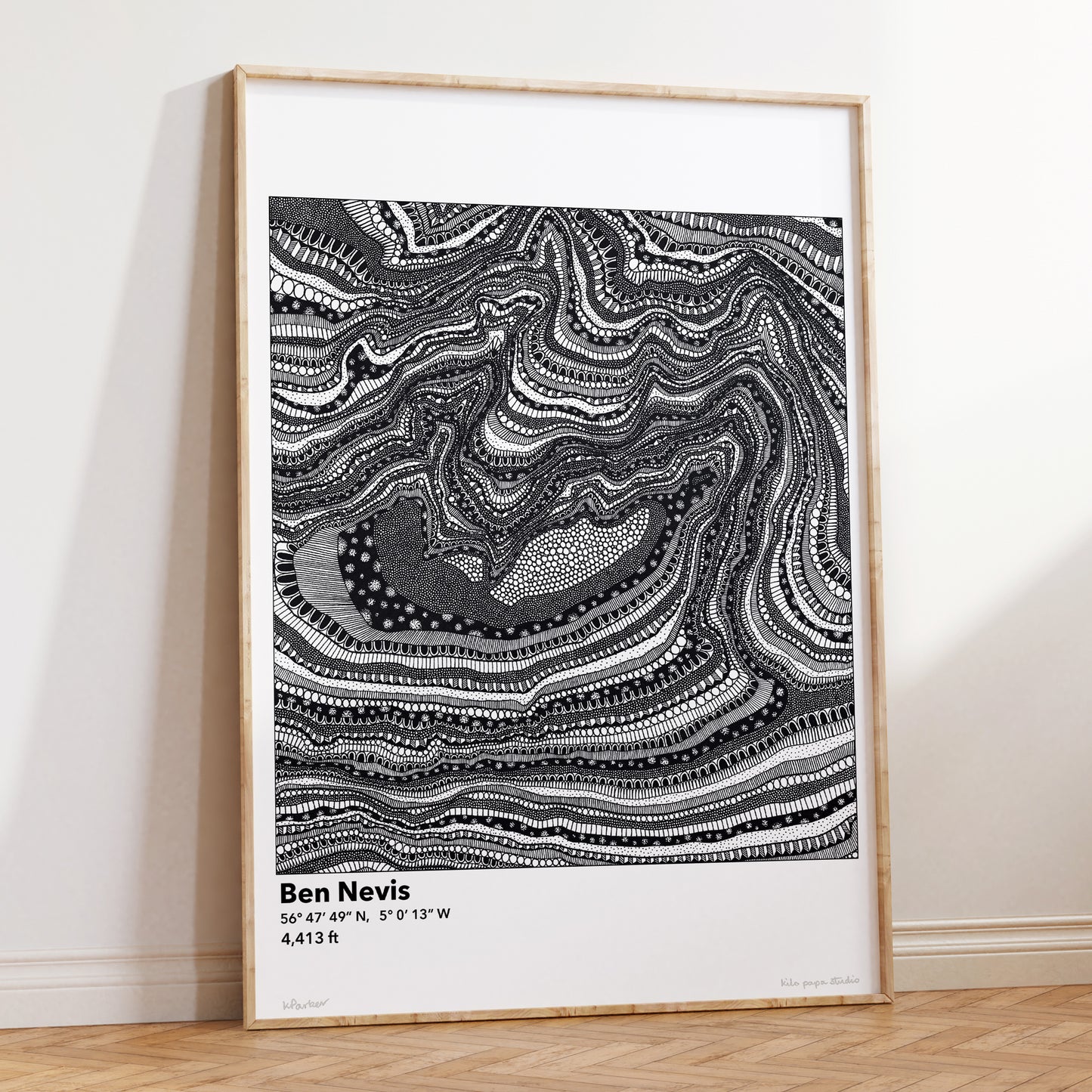Ben Nevis Topography Map Print
