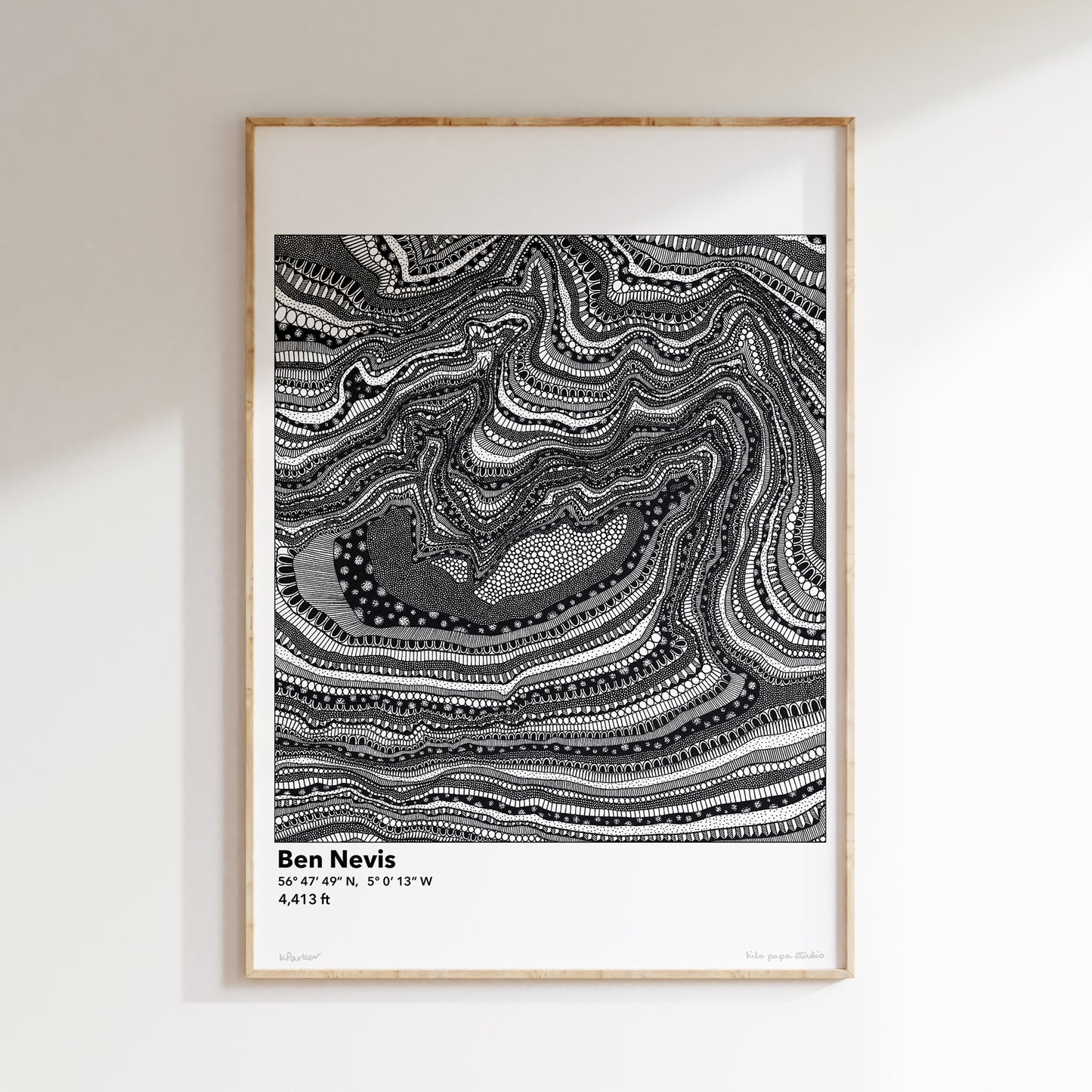 Ben Nevis Topography Map Print