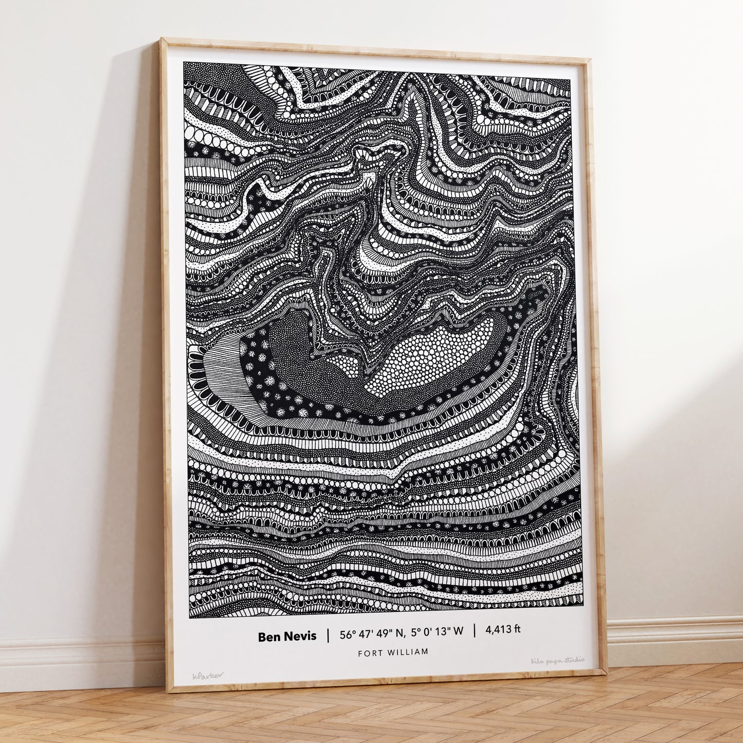 Ben Nevis Topography Map Print