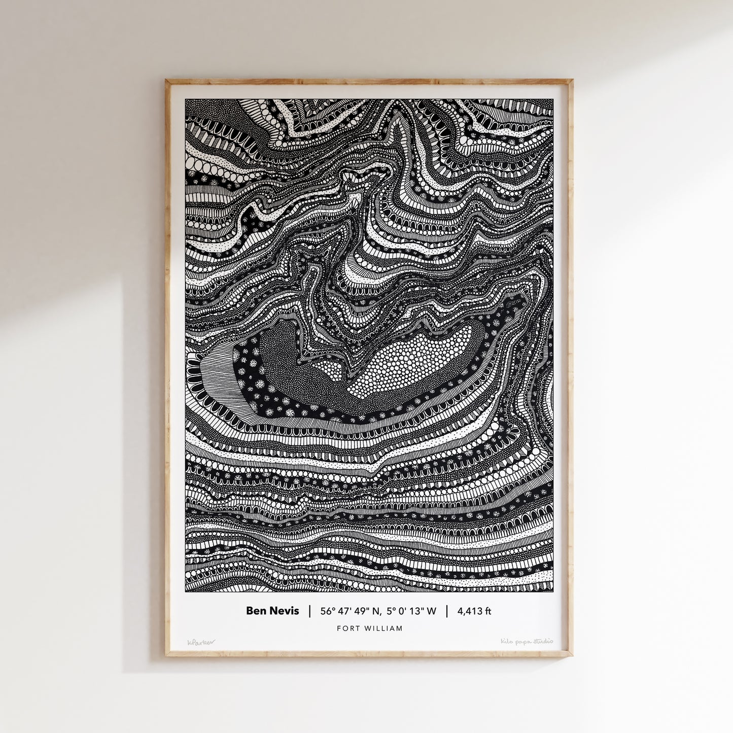 Ben Nevis Topography Map Print