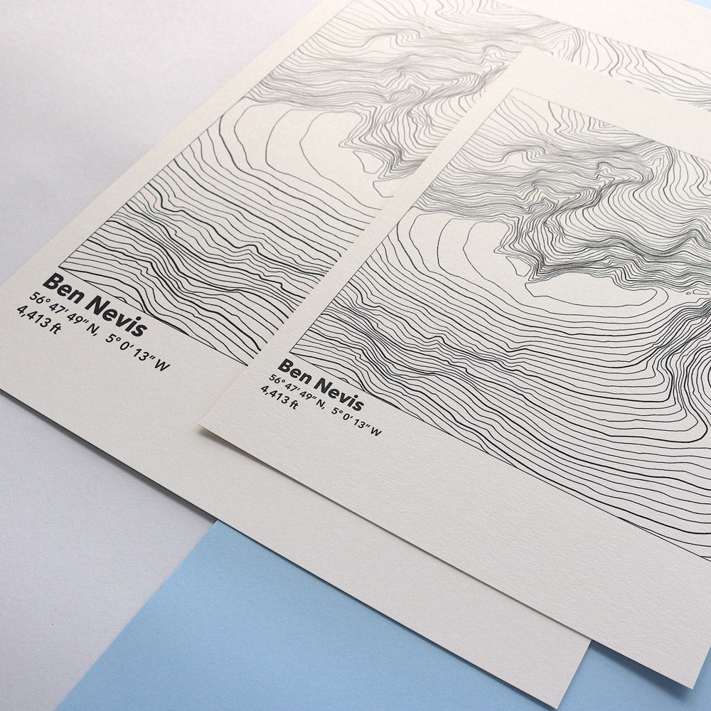 Ben Nevis Topography Map Print