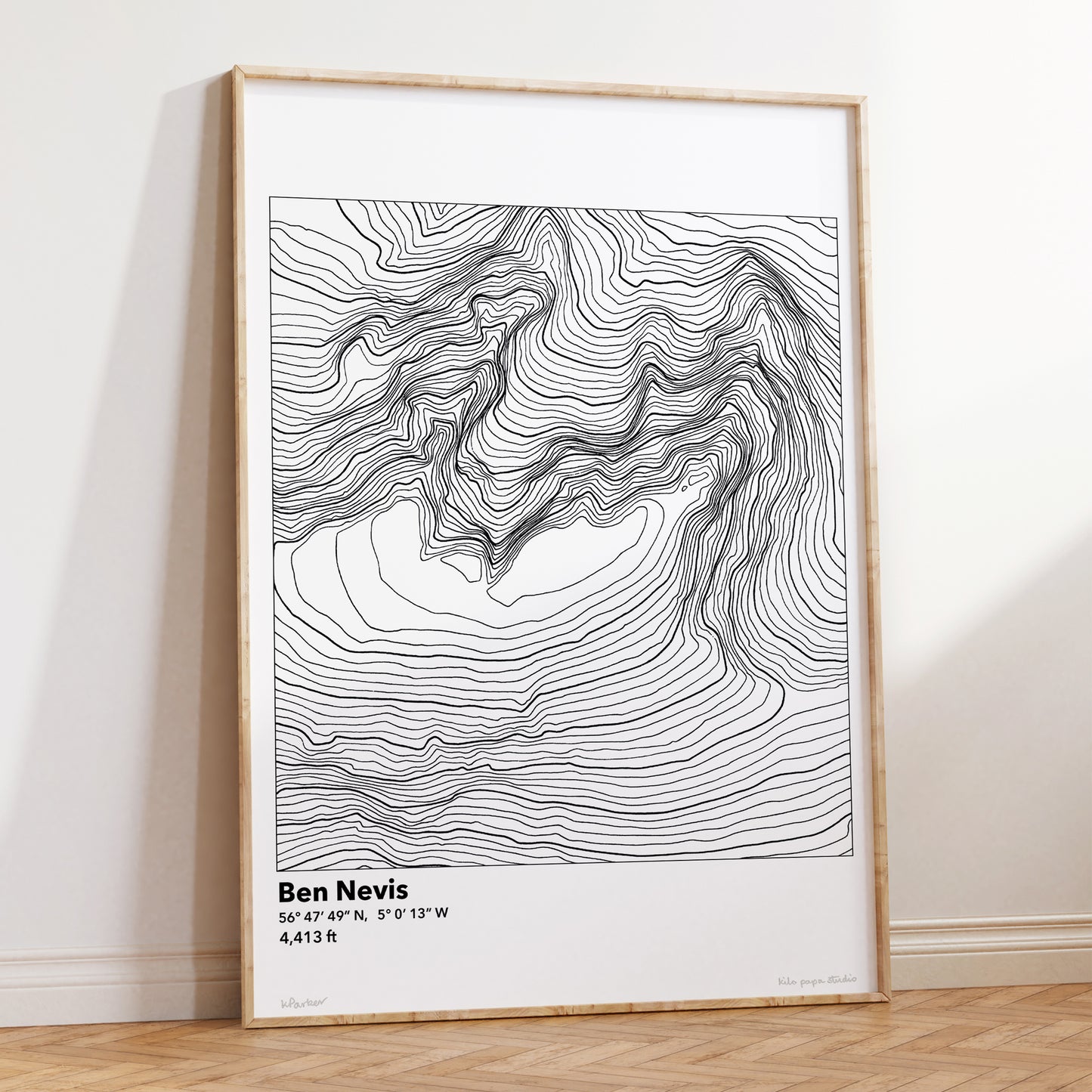 Ben Nevis Topography Map Print