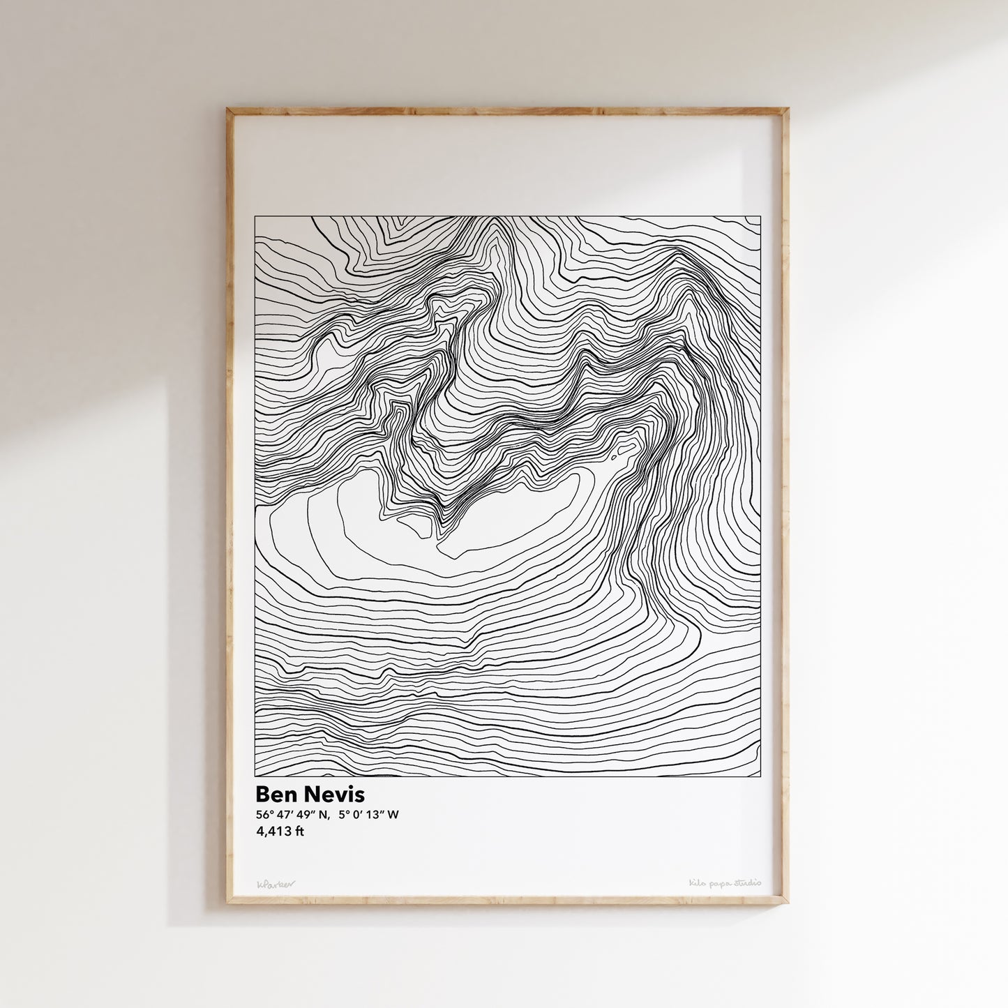 Ben Nevis Topography Map Print