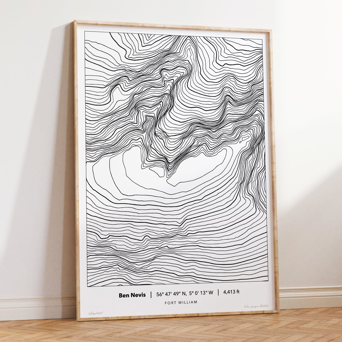 Ben Nevis Topography Map Print