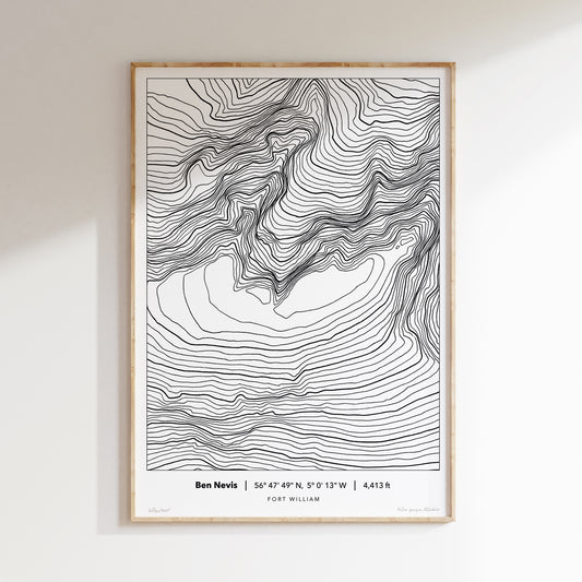 Ben Nevis Topography Map Print