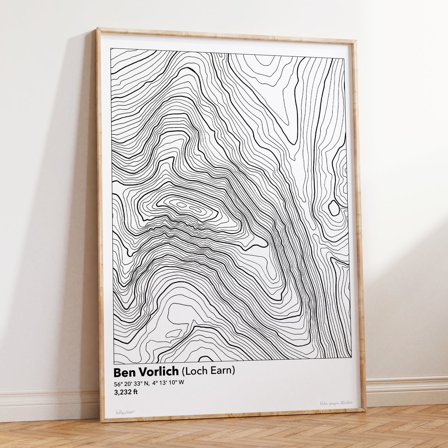 Ben Vorlich Loch Earn Topography Map Print
