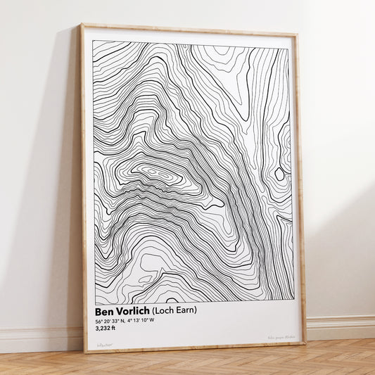 Ben Vorlich Loch Earn Topography Map Print