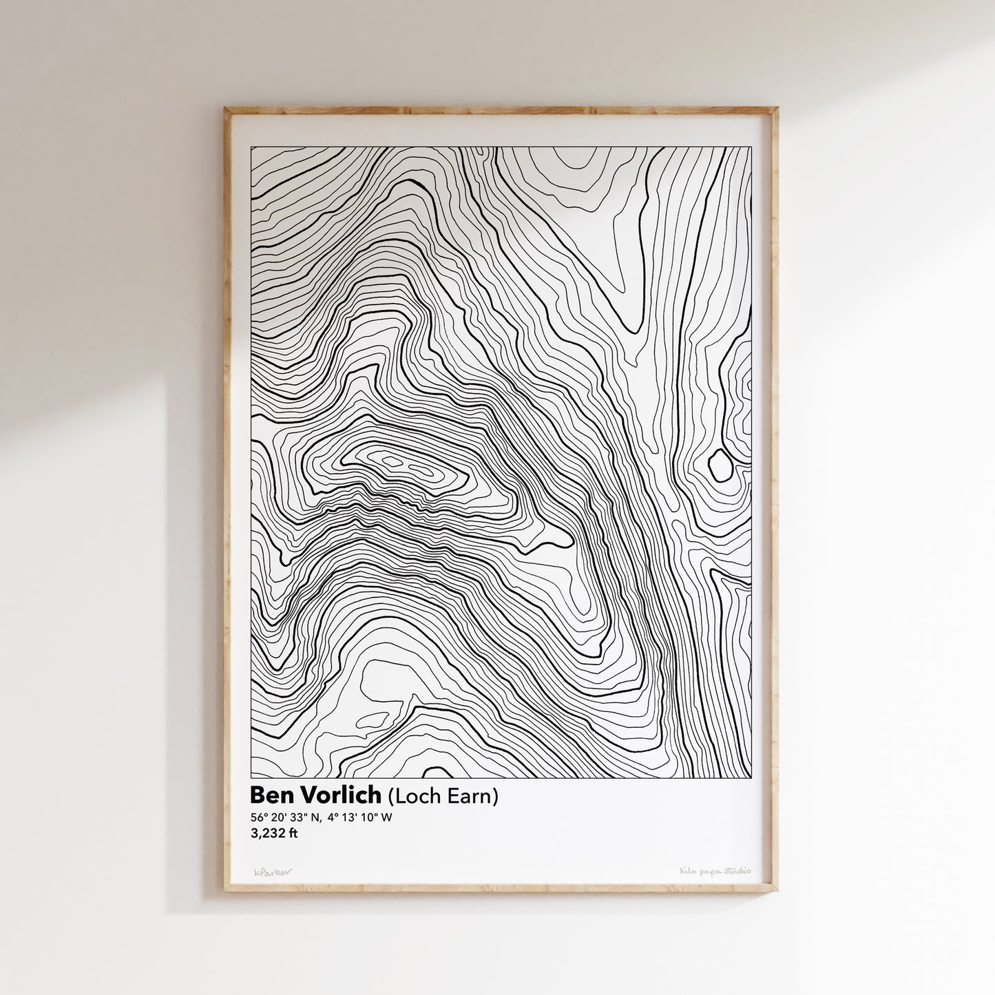 Ben Vorlich Loch Earn Topography Map Print