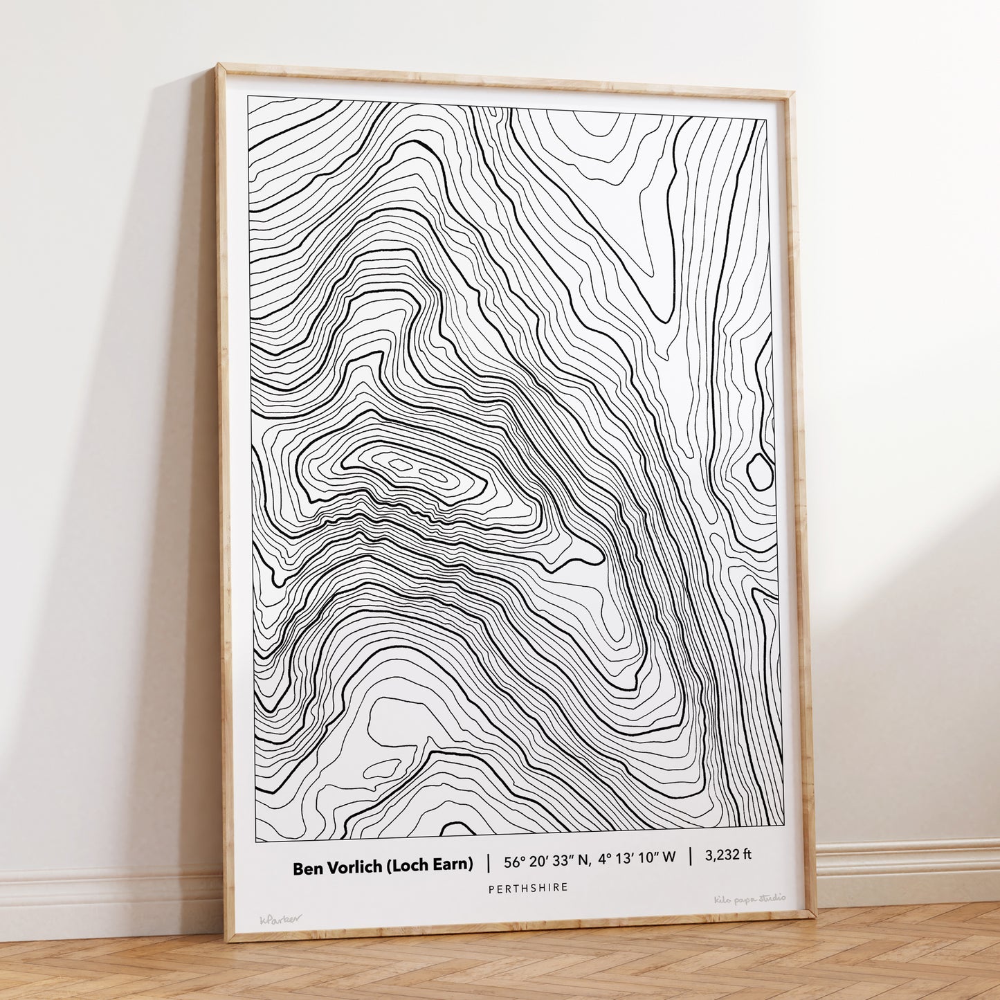 Ben Vorlich Loch Earn Topography Map Print