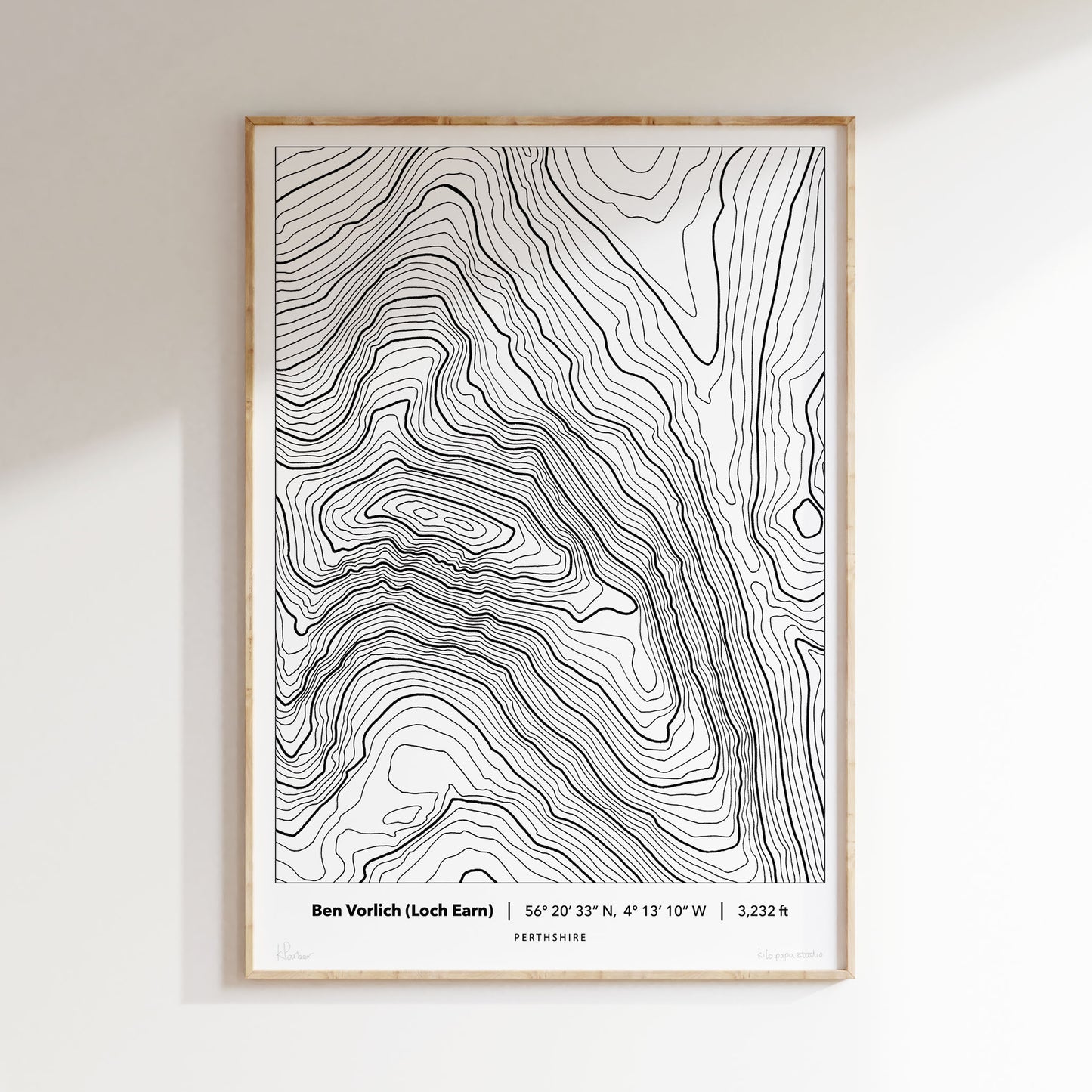 Ben Vorlich Loch Earn Topography Map Print