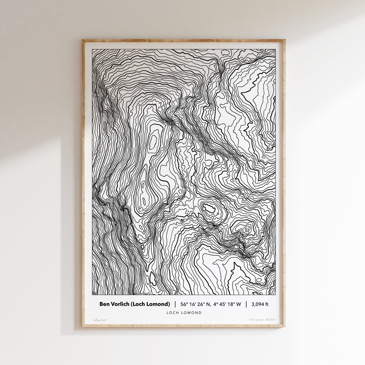 Ben Vorlich Loch Lomond Topography Map Print