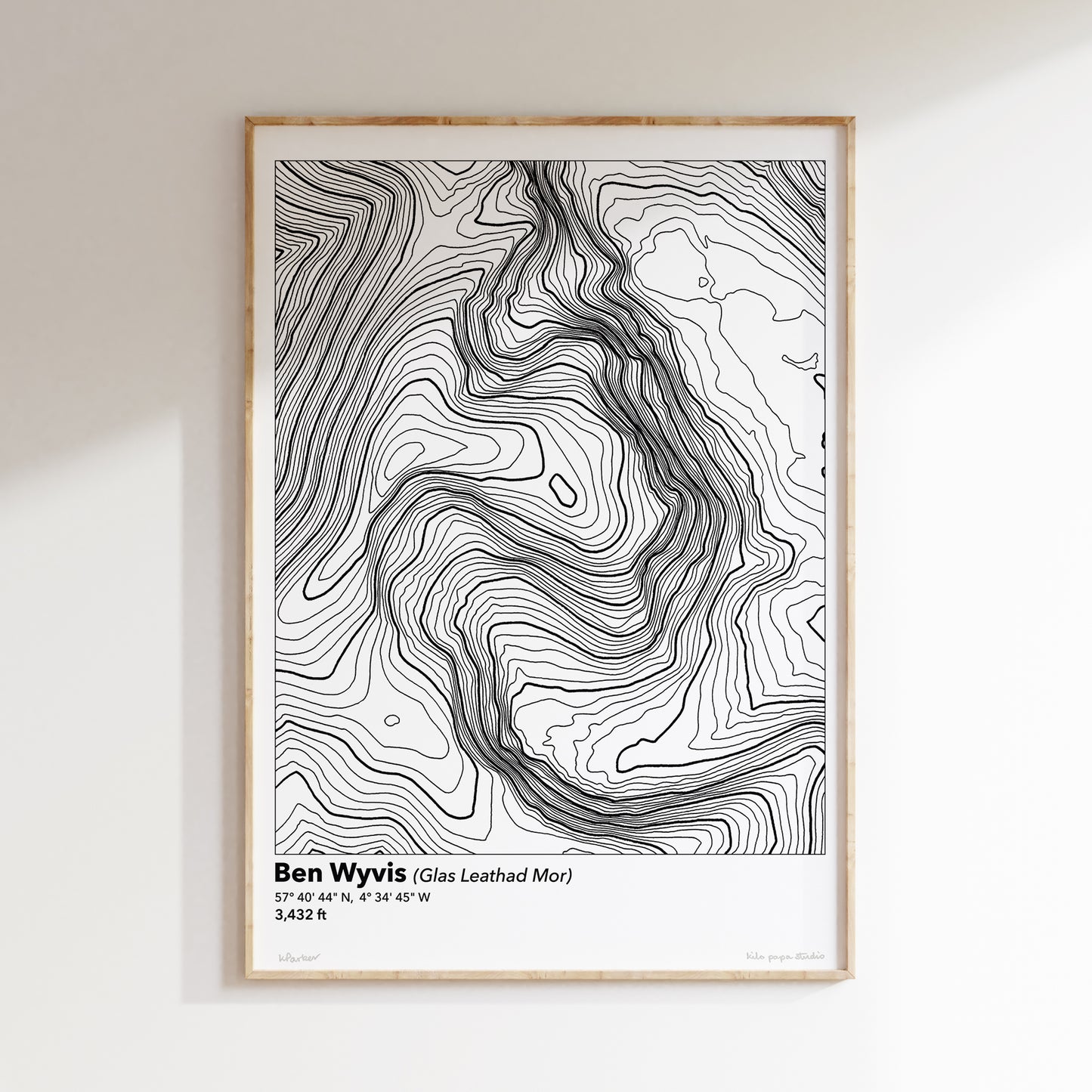 Ben Wyvis Topography Map Print