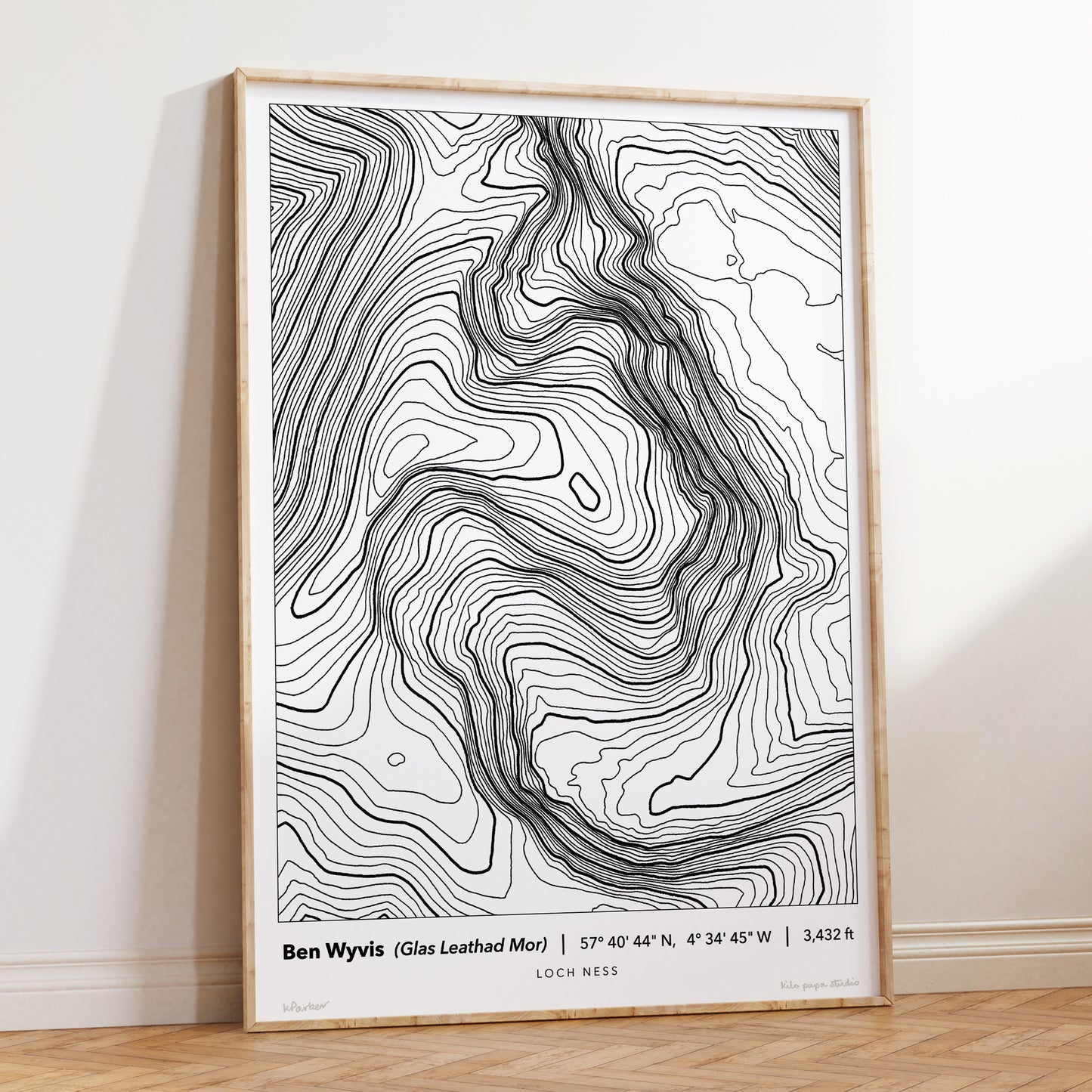 Ben Wyvis Topography Map Print