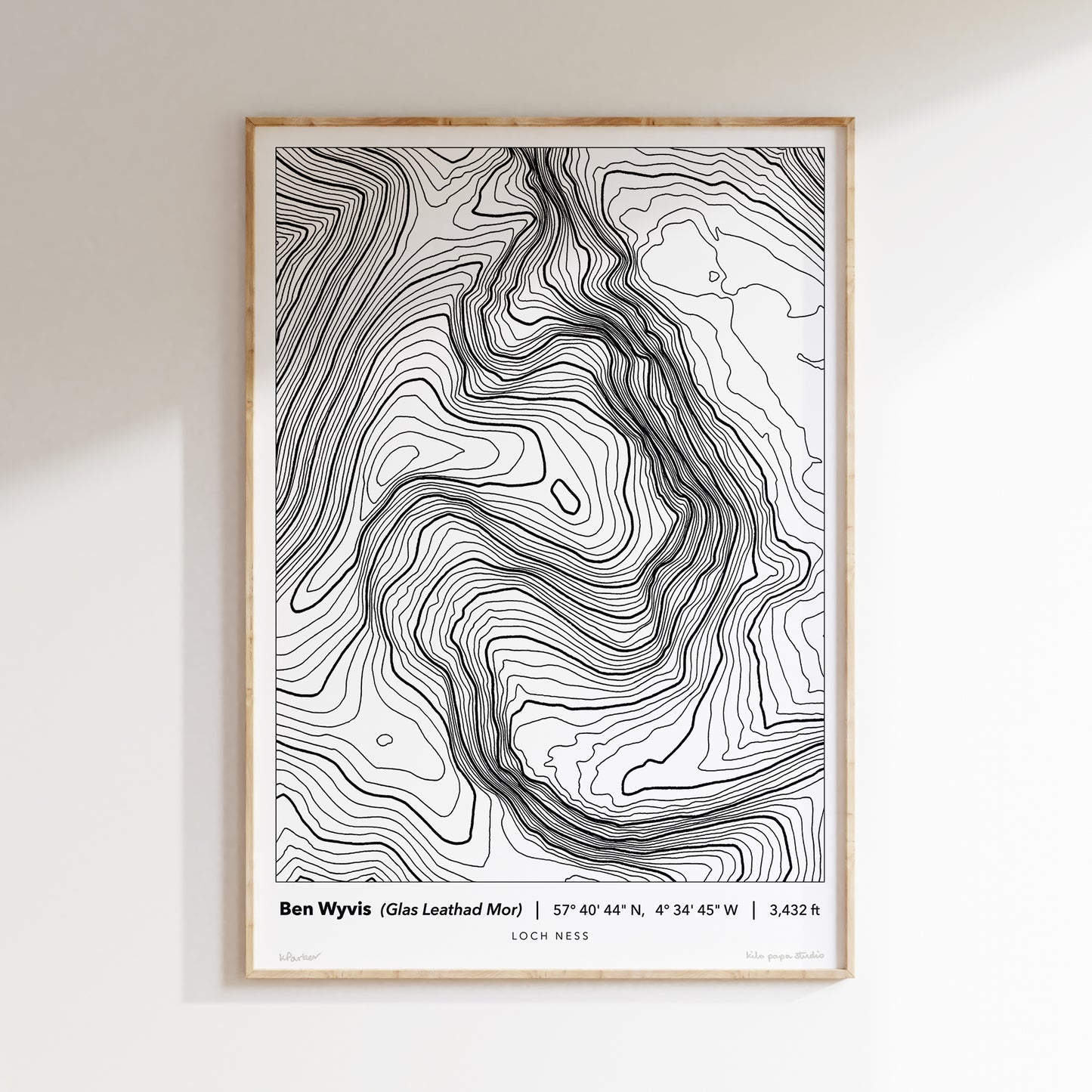Ben Wyvis Topography Map Print