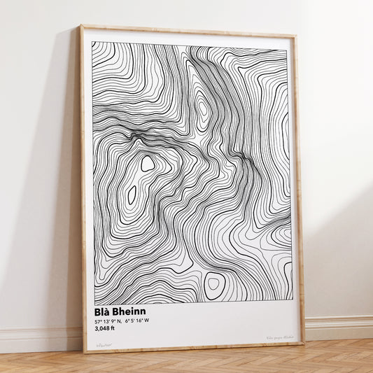 Blà Bheinn Topography Map Print