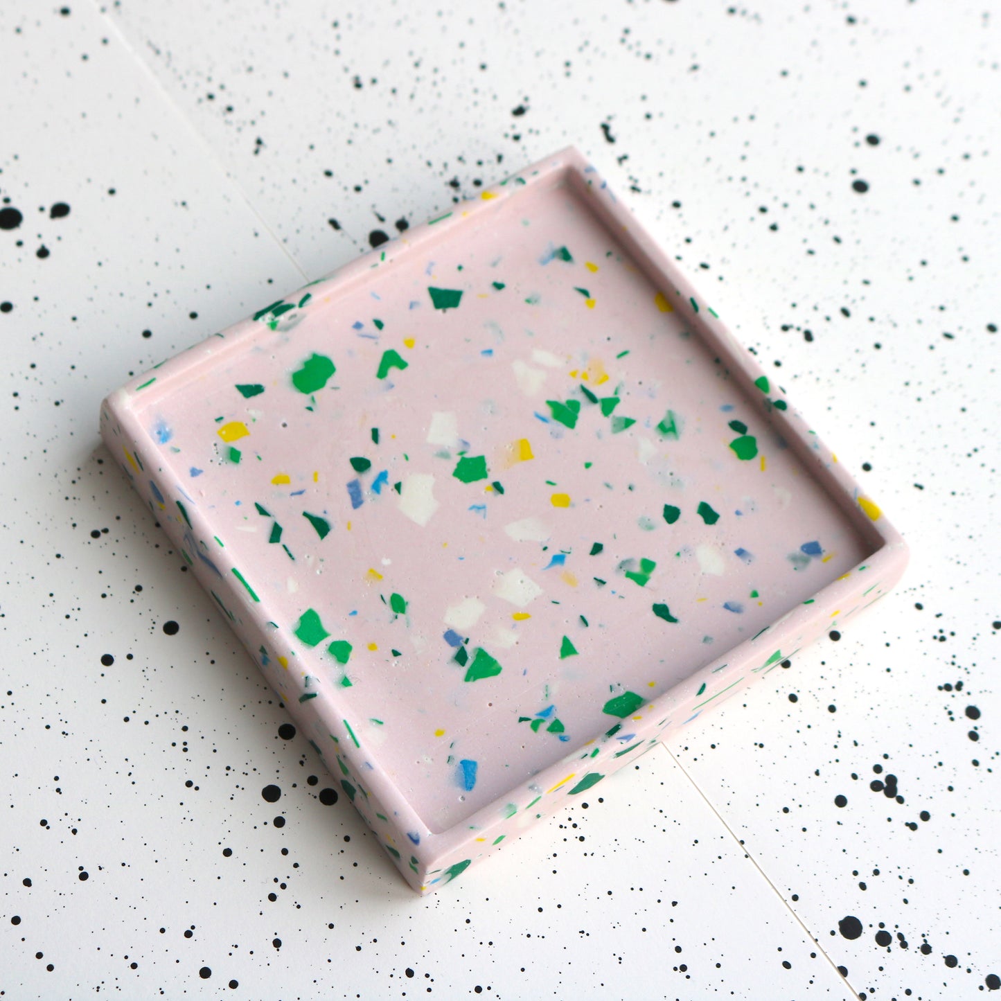 Square Trinket Tray in Pink Terrazzo