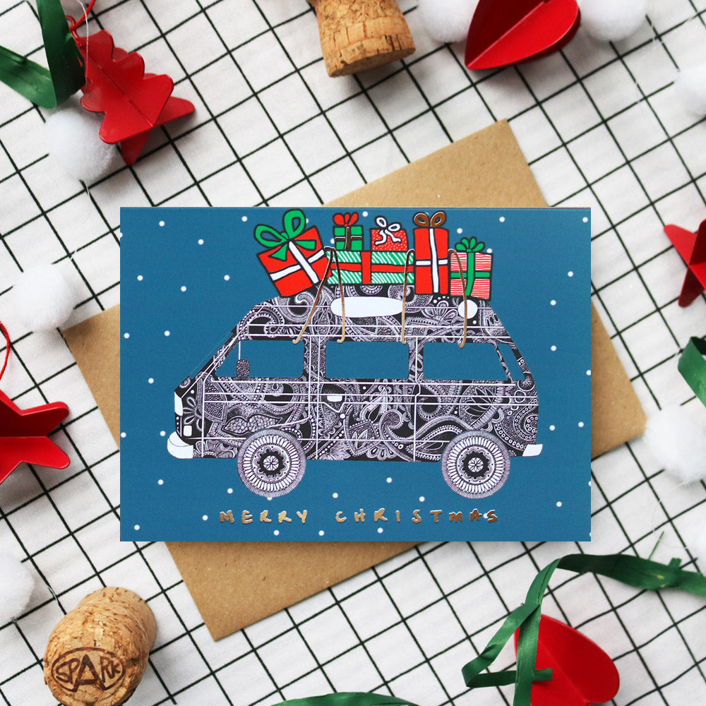 Camper Foiled Christmas Card