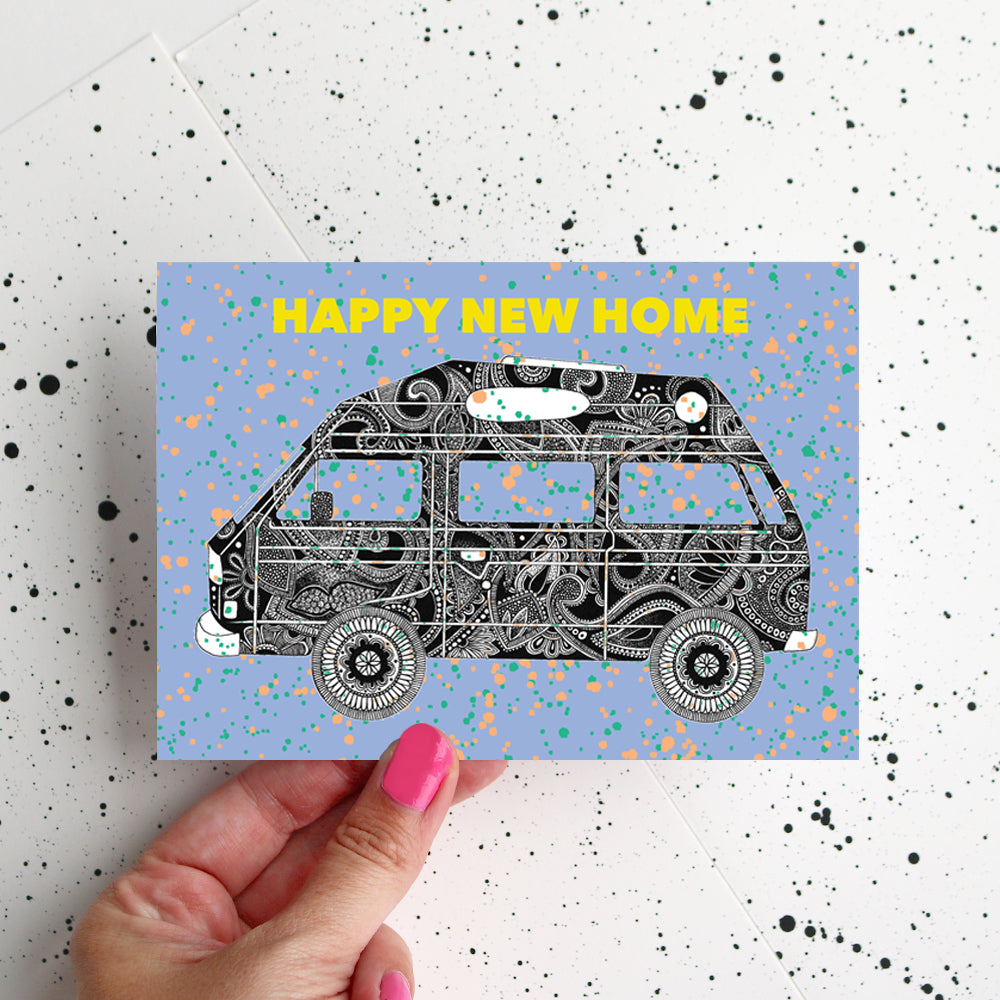 Camper Colourful New Home Card