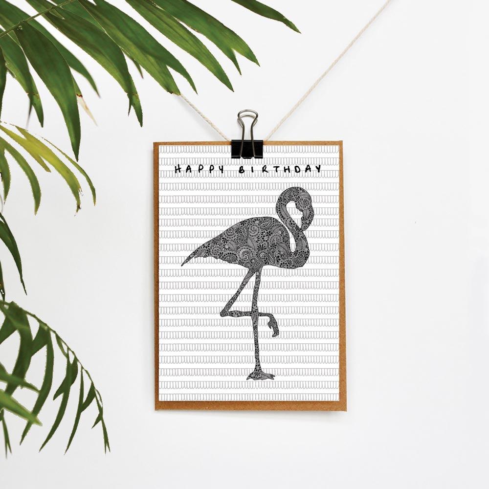 Flamingo Birthday Card